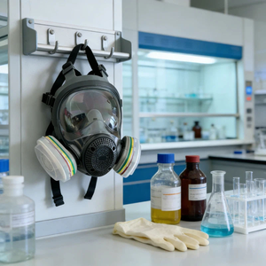 Masque respiratoire intégral certifié CE pour usage industriel, protection contre les gaz, peinture en aérosol et produits chimiques, léger et durable - Product Image 3