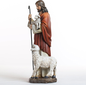 Estatua Religiosa de Jesucristo Pintada a Mano con Detalles Exquisitos, de Resina Fundida Sólida y Fibra de Vidrio, para Jardín, Iglesia u Hogar - Product Image 5