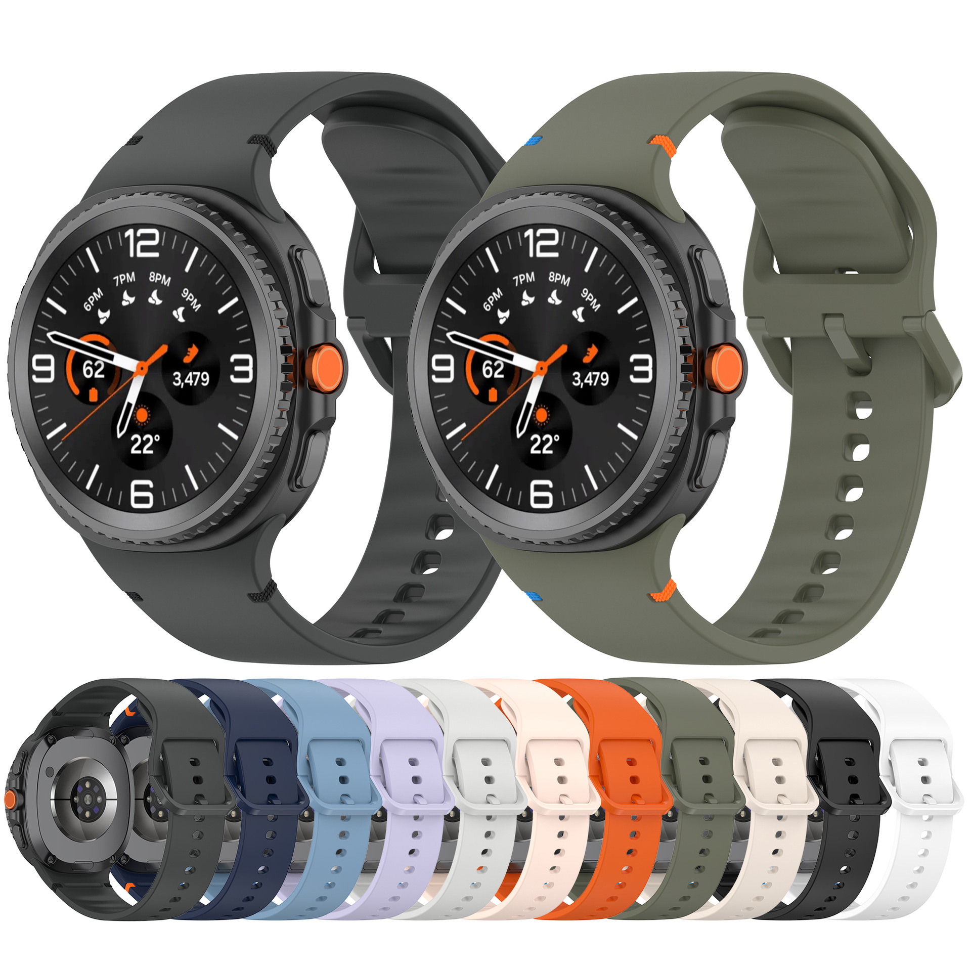 Silicone Strap for Samsung Galaxy Watch 8 40MM 44MM/Watch 8 Classic/Watch Ultra 2 Sport Watchband Replacement Bracelet Straps