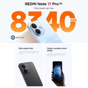 Xiaomi <span class=keywords><strong>Redmi</strong></span> <span class=keywords><strong>Note</strong></span> 17 <span class=keywords><strong>Pro</strong></span> 5G Versione Globale 12GB+256GB 6.83" HyperOS 3 Snapdragon 6s Gen 4 con Impronta Digitale Integrata e NFC - Product Image 2