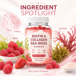 Gomitas de Belleza de Marca Privada con Biotina, Colágeno y Musgo Marino para Adultos, Mejora de Uñas, Cabello y Piel, Refuerzo Inmunológico, Antioxidante, 60 Unidades - Product Image 5