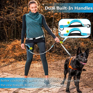 Guinzaglio per Cani Retrattile Nibao a Doppio Elastico con Cintura Regolabile e Tasca per Premi - Product Image 2