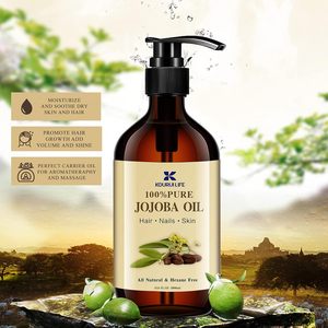 KOURUILIFE USDA Aceite de Jojoba Puro Certificado Orgánico 100% 33,8 Fl.oz Bomba Hidratante Profundamente Antienvejecimiento PARA EL Cabello Facial Cuerpo Esquí - Product Image 1