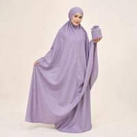 Ensemble de prière Abaya Mukena en polyester pour femmes, vêtements islamiques modestes, antistatiques, respirants, pour mariage