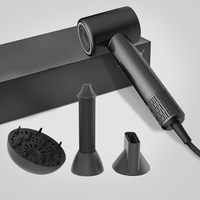 Sèche-cheveux ionique professionnel 1400W, séchage rapide et puissant, faible bruit, 2 embouts concentrateurs, 1 diffuseur, prêt pour les camping-cars et la maison