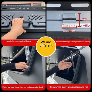 Couverture de benne de pick-up OEM à 3 portes avec auvent surélevé <span class=keywords><strong>pour</strong></span> Ford <span class=keywords><strong>Ranger</strong></span> Toyota Tundra Hilux en alliage d'aluminium, vente en gros d'usine, accessoire 4x4 - Product Image 4