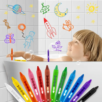 Bad Buntstifte Fenster Badewanne Buntstifte Wasch bar Leicht zu reinigen Bunte Marker Spielzeug Dusch stifte Bad farbe für Kleinkinder Kinder