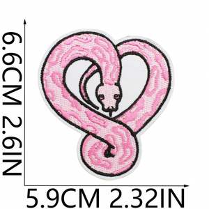 Iron on Embroidery pink Snake Flower butterfly Lemon Star Cross Patch for Kid's Clothes <b>Hat</b> <b>Bag</b> - Product Image 3