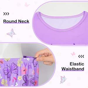 Pijamas para Niñas para niños, 2 uds., conjunto de pijamas de verano, Top de manga corta y pantalones cortos, ropa de dormir para chicas adolescentes de 7 a 14 años - Product Image 2