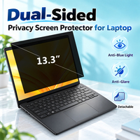 Filtre de confidentialité amovible pour ordinateur portable, protection d'écran anti-espion, film anti-lumière bleue mat pour ordinateurs portables de 13,3, 14, 15,6 et 16 pouces