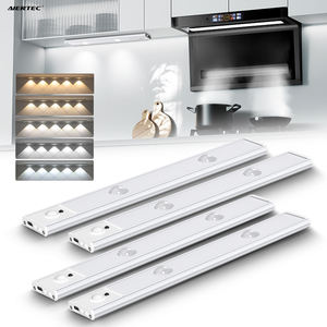 Luz nocturna activada por movimiento inteligente, tira LED de aluminio inalámbrica para debajo del armario, armario, estantería, escaleras, armario - Product Image 1