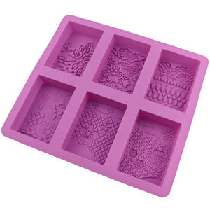 قالب صابون سيليكوني على شكل مربعات 6 فتحات رقم 1281، قالب كيك سيليكوني لصنع الصابون والشموع والراتنج يدويًا بنفسك - Product Image 5