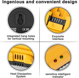 <span class=keywords><strong>Chargeur</strong></span> de batterie Li-ion <span class=keywords><strong>DEWALT</strong></span> 12V/20V à double port pour batteries lithium <span class=keywords><strong>DEWALT</strong></span> DCB DCB102 DCB124 DCB203 DCB206 12V 20V - Product Image 6