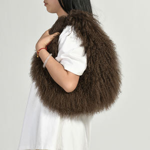 Di alta qualità soffice elegante borsa da festa pelosa <span class=keywords><strong>pelliccia</strong></span> di <span class=keywords><strong>agnello</strong></span> naturale Tote borsa all'ingrosso personalizzato vera <span class=keywords><strong>pelliccia</strong></span> mongolia borse per le donne - Product Image 4