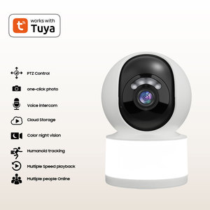 투야 실내 2.4GHz 와이파이 감시 카메라 CMOS 센서 LED 라이트 HD 인체 추적 음성 인터콤 PTZ 제어 클라우드 - Product Image 5