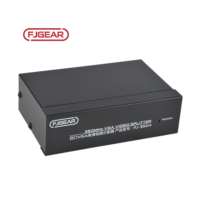 FJGEAR FJ-3504 350MHz VGA Video Splitter 4-Port 1-in-4-out Audio Video Accessories Transmission Distance 50M 1920*1440