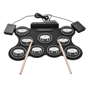 Batería Electrónica Portátil USB Enrollable, Set de Batería Digital con 9 Pads de Silicona, <span class=keywords><strong>Baquetas</strong></span> y Pedales para Principiantes y Niños - Product Image 3