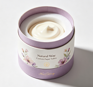 Custom Paper Tube Cosmetic Packaging with Floral Design Eco-Friendly Round Container for Face <b>Cream</b>,Skincare and Beauty Products - Product Image 4