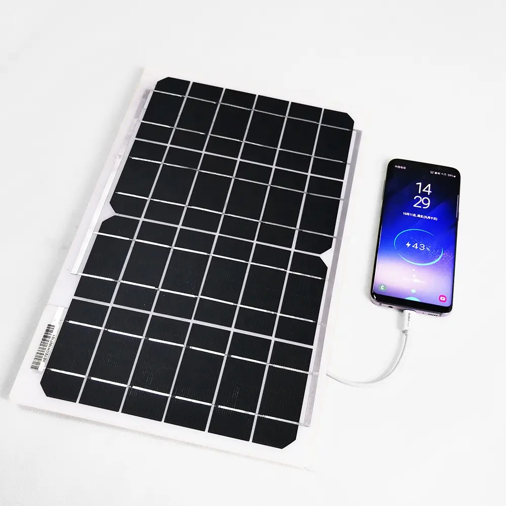 HETECH 7W 5v 10w 5v solar panel cellular phone cell phone solar charger with USB regulator