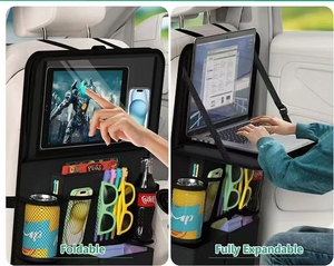Organizador <span class=keywords><strong>de</strong></span> Viaje para Auto con Soporte para Tablet y <span class=keywords><strong>Teléfono</strong></span> Móvil, Alfombrilla Antideslizante para Respaldo <span class=keywords><strong>de</strong></span> Asiento, Contenedor <span class=keywords><strong>de</strong></span> <span class=keywords><strong>Basura</strong></span> y Bolsa <span class=keywords><strong>de</strong></span> Almacenamiento - Product Image 6