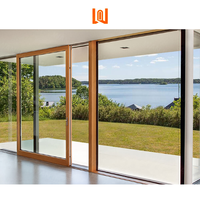 Porte coulissante battante Plexiglas Terrasse Sécurité Aluminium Revêtement Bois Porte coulissante