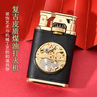 Briquet à silex compact CHIEF Oil, style vintage américain, en alliage de zinc pur, avec logo personnalisé, rechargeable et portable, haute qualité