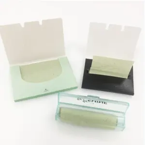 green tea oil blotting papers for face oily skin Portable cardboard box logo printed oil absorbing sheet