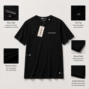 Camiseta de Manga Corta para Hombre, 280 g/m², Algodón Grueso, Cuello Redondo, Color Sólido, Diseño Simple y Holgado, para Impresión Personalizada - Product Image 6