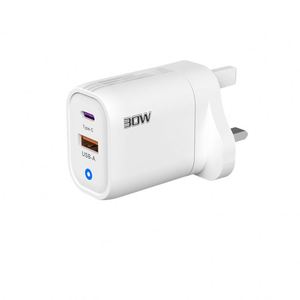 30W <b>Type</b>-<b>C</b>+<b>USB</b> Dual Port LED Light Full Protocol Fast Charging <b>Adapter</b> Quick <b>Usb</b> Wall Charger for Iphone Samsung Xiaomi - Product Image 1