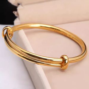 Unisex Custom S925 <strong>Stick</strong> Bangle Bracelet Ladies Gold Plated Wedding Party Sterling Silver <strong>Push</strong>-<strong>Pull</strong> Bracelets for Gift Occasions - Product Image 2