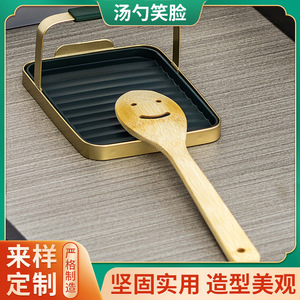 Cuillère en bambou avec visage souriant, jaune, biodégradable, ustensile de cuisine pour usage domestique - Product Image 5