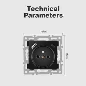 Mô-đun treo tường với bảng điều khiển kính cảm ứng màu đen châu Âu, nút chuyển đổi ổ cắm điện tự do kết hợp - Product Image 4