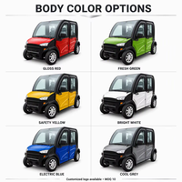 Mini véhicule électrique 4 places personnalisé à propulsion arrière avec sièges en cuir pour les trajets courts et la patrouille communautaire