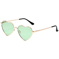 Lunettes de soleil polarisées pour femmes Mode coeur Lovely Style Metal Frame UV400 Protection Lens shades
