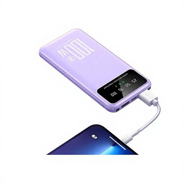 20 000 MAh 100W Super-Fast Charging Plastic Power Bank Ultra-Thin Compact K7 USB-A/USB-C Customized CE-Compliant Cross-Border