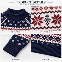 Pull en tricot Fair Isle à col roulé personnalisé pour femme, à manches longues, jacquard, pour tenue décontractée quotidienne d'hiver