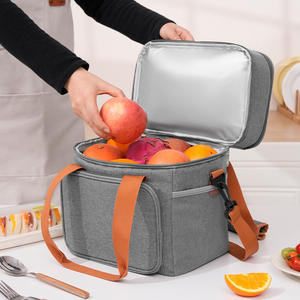 Sac isotherme pour pique-nique Rh2506, 13,8 L, portable, avec poche à glace, pour usage extérieur, gris - Product Image 4