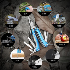 Alicates plegables de acero inoxidable Hi-Spec 14 en 1, multiherramienta para camping, rescate de emergencia al aire libre, alicates portátiles con cuchillo - Product Image 1