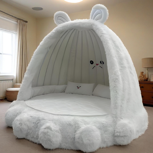 Cama Infantil Moderna de Madera con Diseño de Casa de Árbol de Monstruos y Animales de Dibujos Animados, Cama para Gatos, para Guardería, Escuela, Dormitorio, Linda Cama para Niña Pequeña - Product Image 4