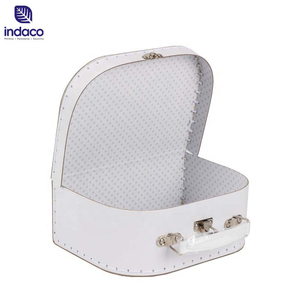 Wholesale Paperboard Suitcase Kids Cardboard Suitcase Shape Gifts <b>Boxes</b> New Born Baby Gift <b>Boxes</b> with Handle - Product Image 2