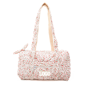 Sac de voyage matelassé <span class=keywords><strong>en</strong></span> coton pour femme, petit sac fourre-tout <span class=keywords><strong>en</strong></span> coton matelassé pour femme, mini sac de voyage <span class=keywords><strong>en</strong></span> tissu éponge pour l'extérieur, sac de voyage mini Peony - Product Image 1