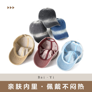 Gradient Denim Baseball Cap Unisex Cotton Sun Protection <b>Hat</b> For Outdoor Use - Product Image 5