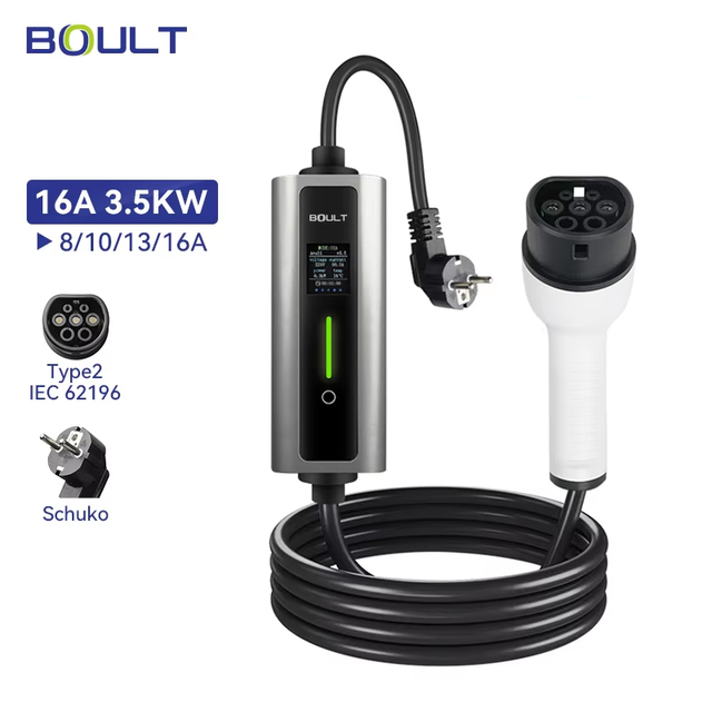 Type2/3.5kw Portable EV Charge 16A Output Current Single Phase Charging Station for Electric Vehicles with CE .