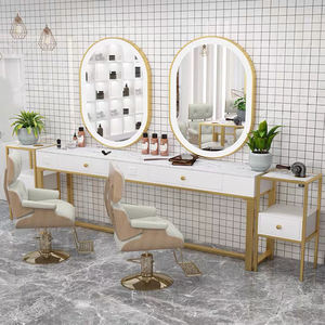 Stazione Specchio Illuminata a LED per Salone di Bellezza, Attrezzatura per <span class=keywords><strong>Parrucchieri</strong></span>, Arredamento per Centro Estetico Femminile - Product Image 4