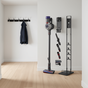 Soporte de pared para aspiradora Dyson con 4 ganchos, soporte metálico de almacenamiento estable para sala de estar, diseño minimalista - Product Image 2