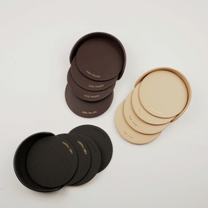 Custom Popular Printed <b>Coasters</b> Set <b>Drink</b> Set PU Leather Genuine Leather Round square <b>Coasters</b> With Logo - Product Image 5