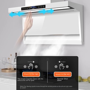 White 7-shape 900mm Range <b>Hood</b> Smart Smoke Extractor <b>Hood</b> <b>Cooker</b> Chimney Exhaust Range <b>Hood</b> for Kitchen - Product Image 1