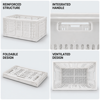 Caisse en plastique pliable, empilable, écologique, légère et de haute qualité pour le stockage des légumes et des fruits