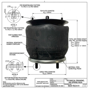 W01-358-9039 W01-358-9534 1T15M-0 Sospensione Pneumatica per Autobus e Camion per Yutong Higer Kinglong XMQ Zhongtong Man DAF - Product Image 3