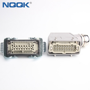 HDC 16 broches à sertir À ressort à Vis Inserts robuste monté en surface prises connecteur avec 2 leviers - Product Image 3